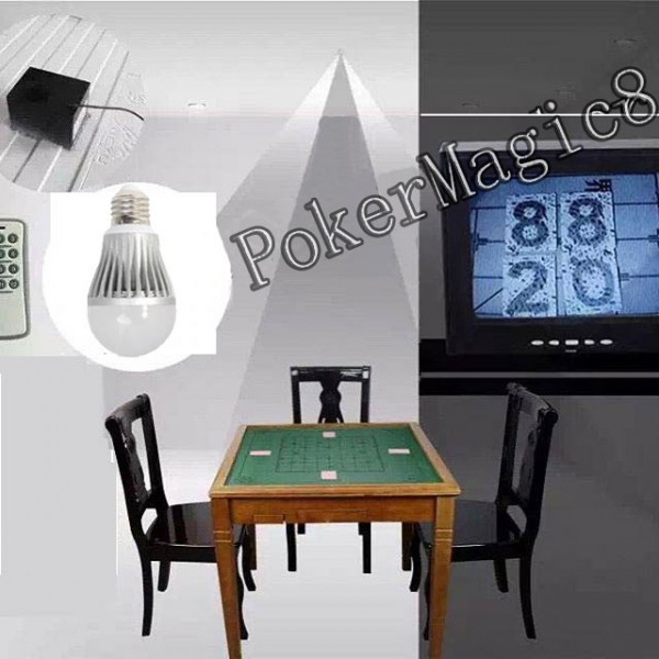 Energy Saving lamp Poker Camera Magic Props  Cheating Playing Cards