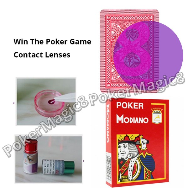 Modiano Cristallo Marked Trick for cheating in poker  Magic Glasses UV Contact Lenses Gamble Cheatin