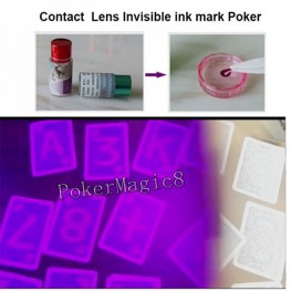 Infrared contact lenses for invisible ink marked cards